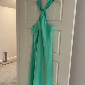 Elegant Green Halter Dress